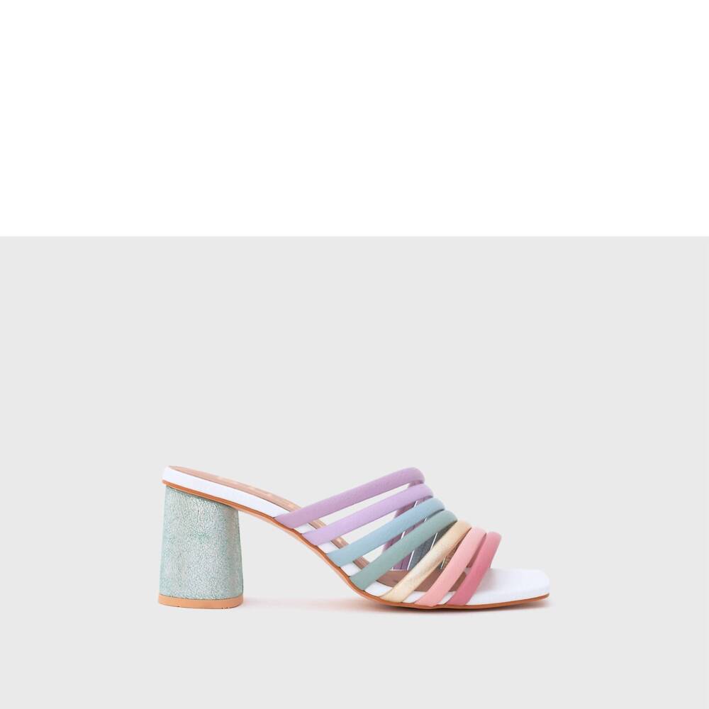 NEW BUTRICH sweet sunshine straps heels in multi